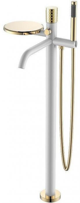 Смеситель для ванны Boheme Stick 129-WG Белый матовый Золото