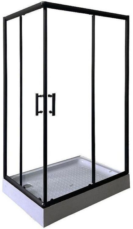 Душевой уголок Parly 120х80 ZQ121B профиль Черный стекло прозрачное