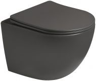 Унитаз SantiLine SL-5109 подвесной Темно-серый матовый с сиденьем Микролифт