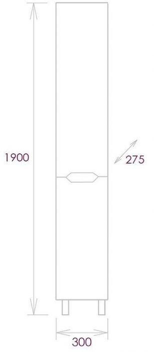 Шкаф пенал Onika Айленд 30 403081 цвет Белый