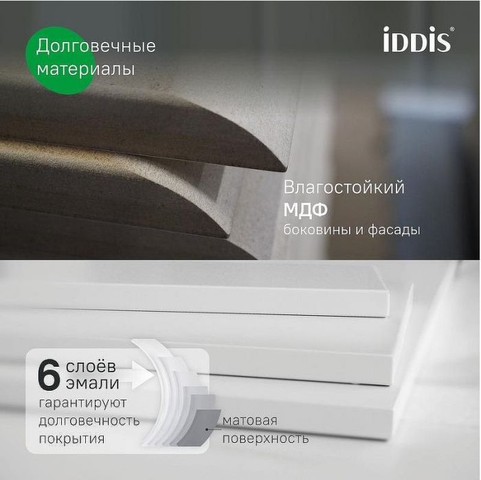 Тумба с раковиной Iddis Oxford Neo 80 OXN80D0i95K подвесная цвет Темно-серый