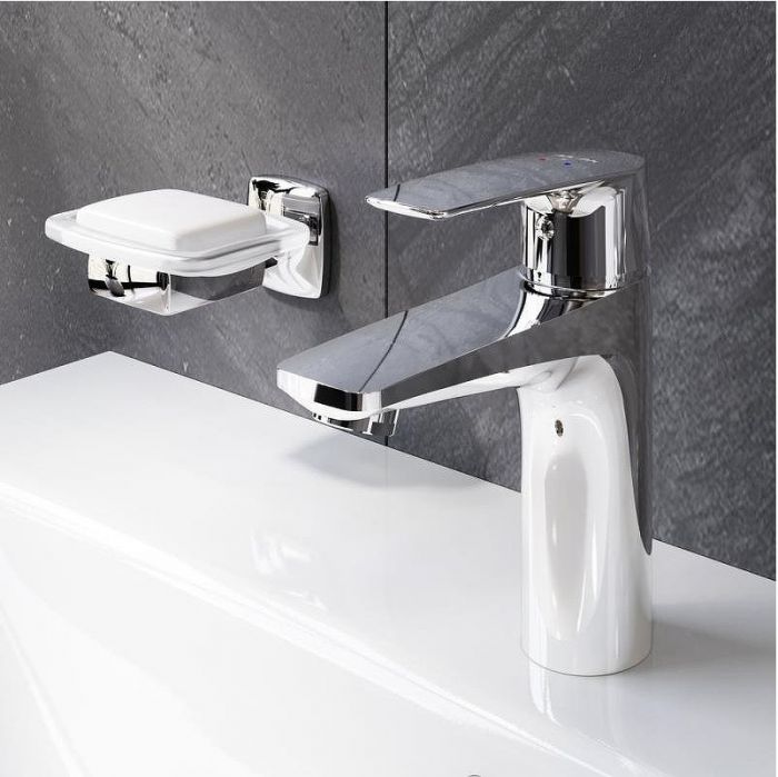 Комплект мебели для ванной AM.PM Gem S 75 BK91GF Белый со смесителем для раковины и аксессуарами