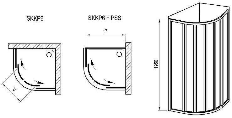 Душевой уголок Ravak Supernova SKKP6-80 80x80 3204O302Z1 профиль Черный стекло Transparent