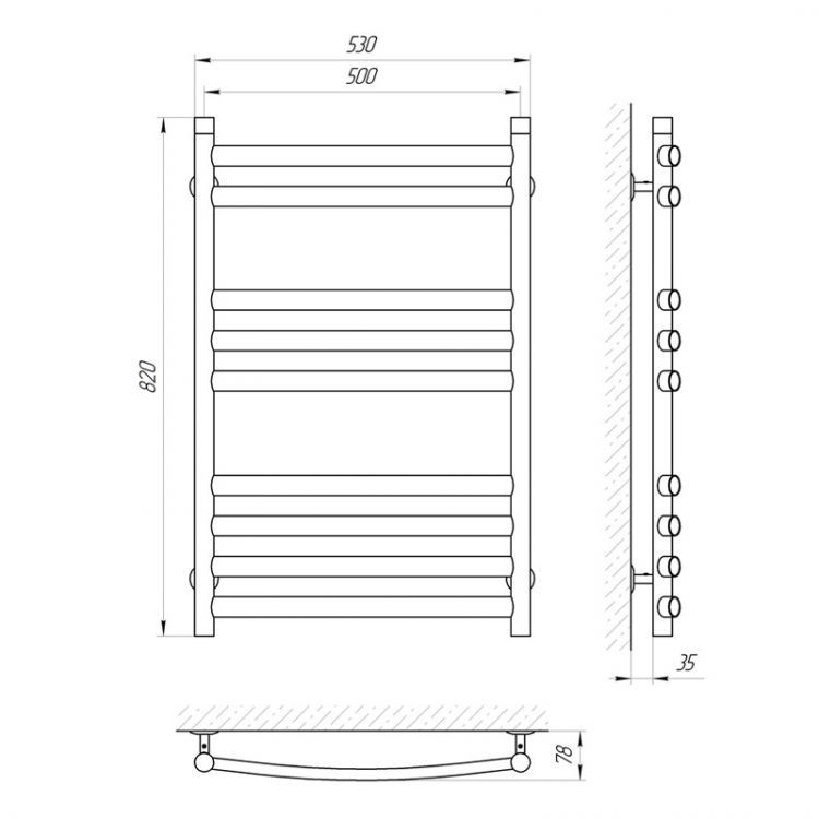 Полотенцесушитель электрический масляный Laris Классик Премиум Полотенцесушитель электрический масляный Laris Классик Премиум
