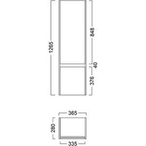 Шкаф-пенал Kerama Marazzi Buongiorno 36x28x116,5 см, корпус белый, фасад дуб санома (BG.120.2\OAK)