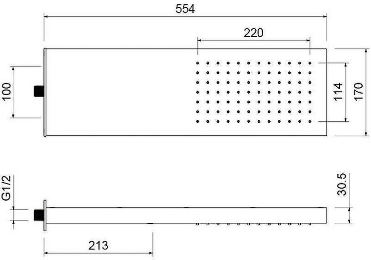 Верхний душ Aquatek AQ2084MB Черный матовый