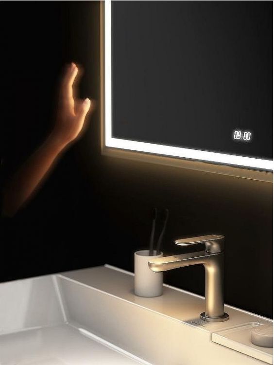 Зеркало Kerama Marazzi Tecno 90 TE.mi.90 с подсветкой с бесконтактным выключателем с подогревом и часами
