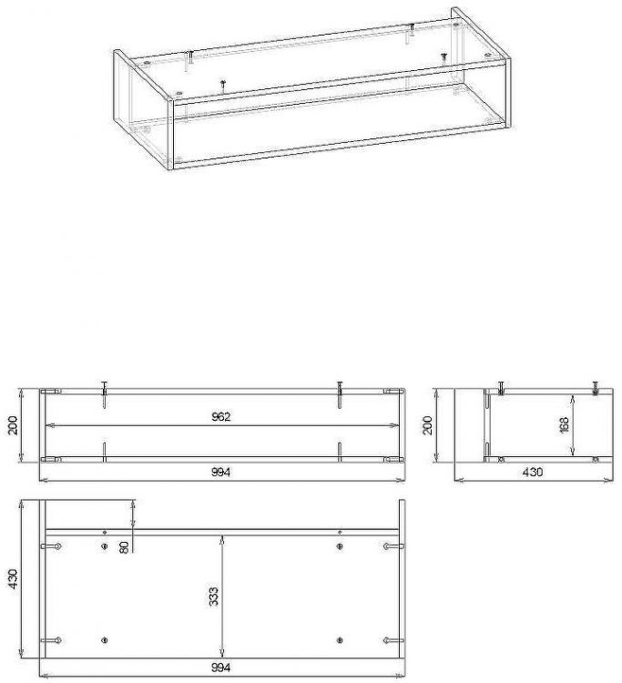 Ниша для тумбы Бриклаер Кристалл 100 4627125417054 Дуб гранж песочный