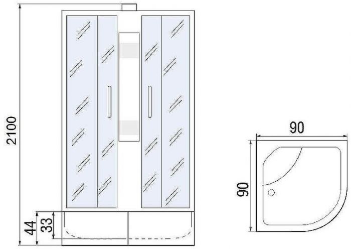 Душевая кабина River Nara XL 90x90 МТ Б/К 10000006204 с поддоном