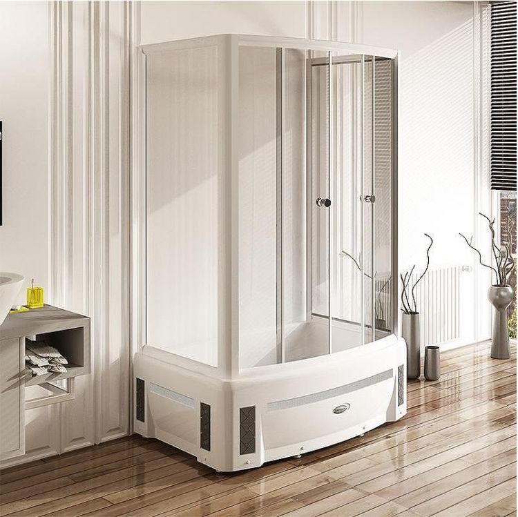 Душевой уголок Radomir Диана 140x95 1-03-1-0-0-0140 с поддоном профиль Белый стекло прозрачное