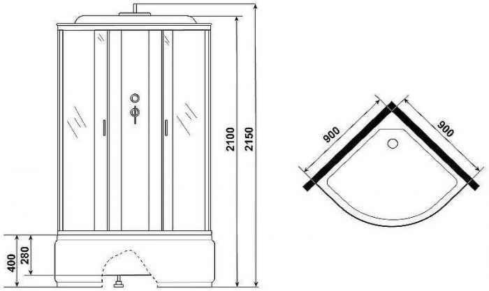 Душевая кабина Niagara Classic 90x90 NG-6708-14 без гидромассажа