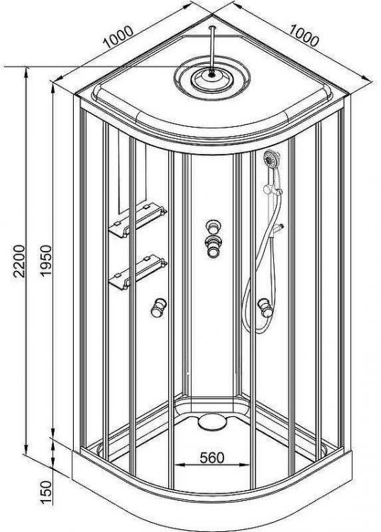 Душевая кабина Avacan 100 EM1510 без гидромассажа