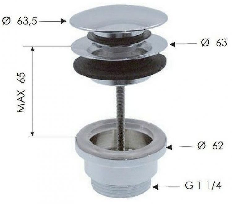 Донный клапан Remer 905CCR114DO click-clack Золото глянцевое