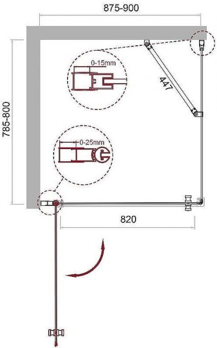 Душевой уголок BelBagno Etna 90х80 ETNA-AH-1-90/80-C-Cr профиль Хром стекло прозрачное
