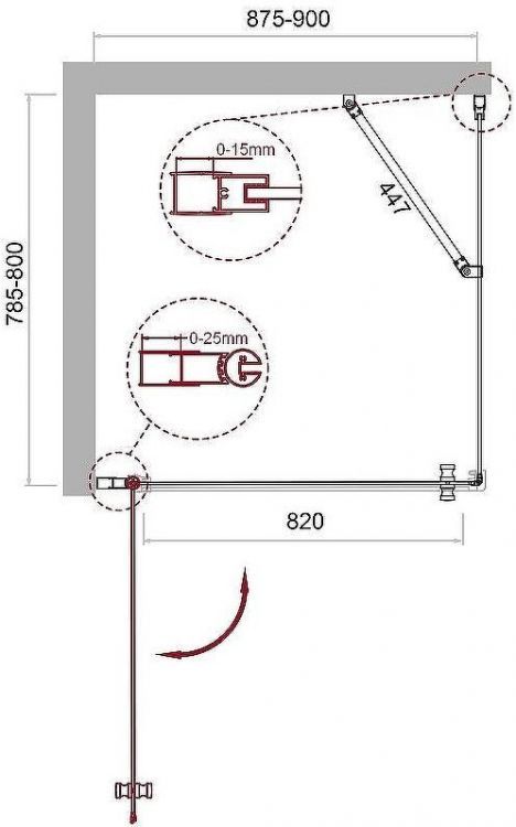 Душевой уголок BelBagno Etna 90х80 ETNA-AH-1-90/80-C-Cr профиль Хром стекло прозрачное