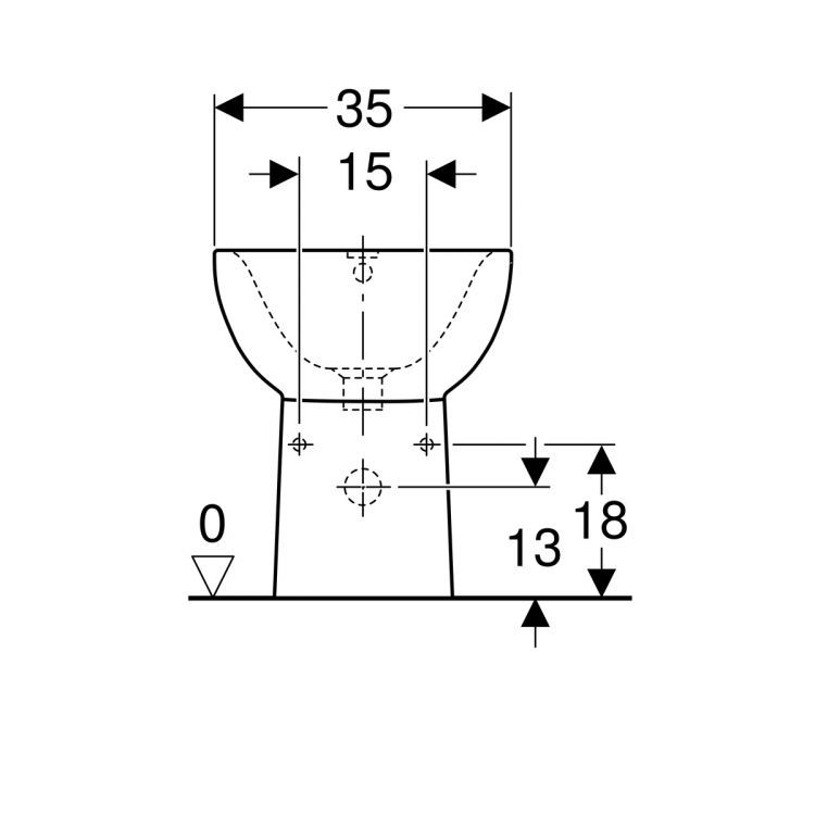 Биде напольное Geberit Smyle, глубина 54 см Биде напольное Geberit Smyle, глубина 54 см