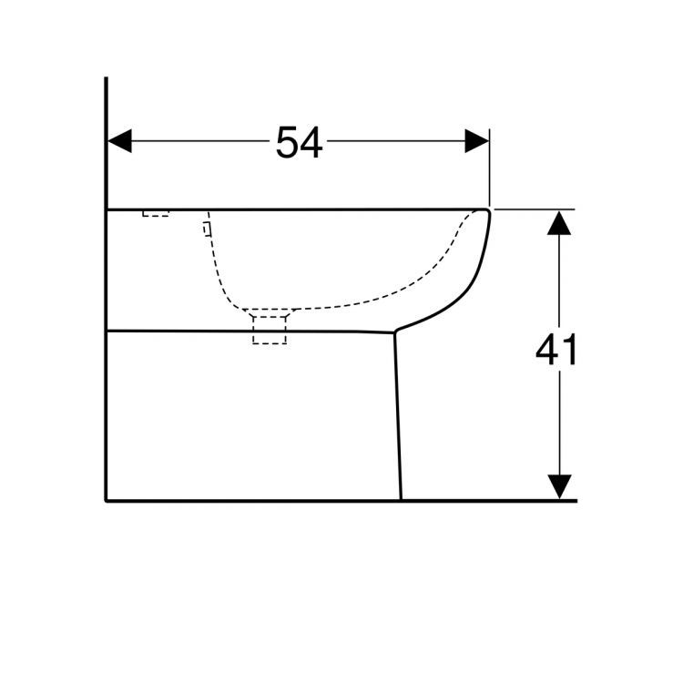Биде напольное Geberit Smyle, глубина 54 см Биде напольное Geberit Smyle, глубина 54 см