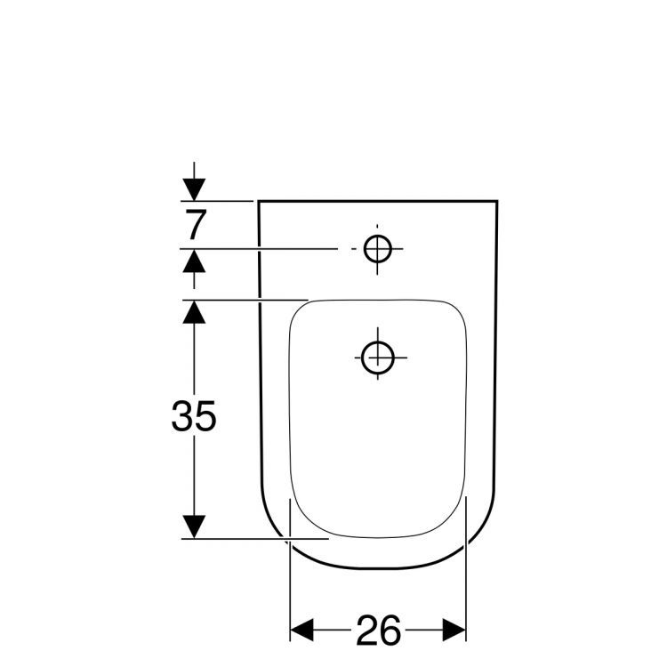 Биде напольное Geberit Smyle, глубина 54 см Биде напольное Geberit Smyle, глубина 54 см