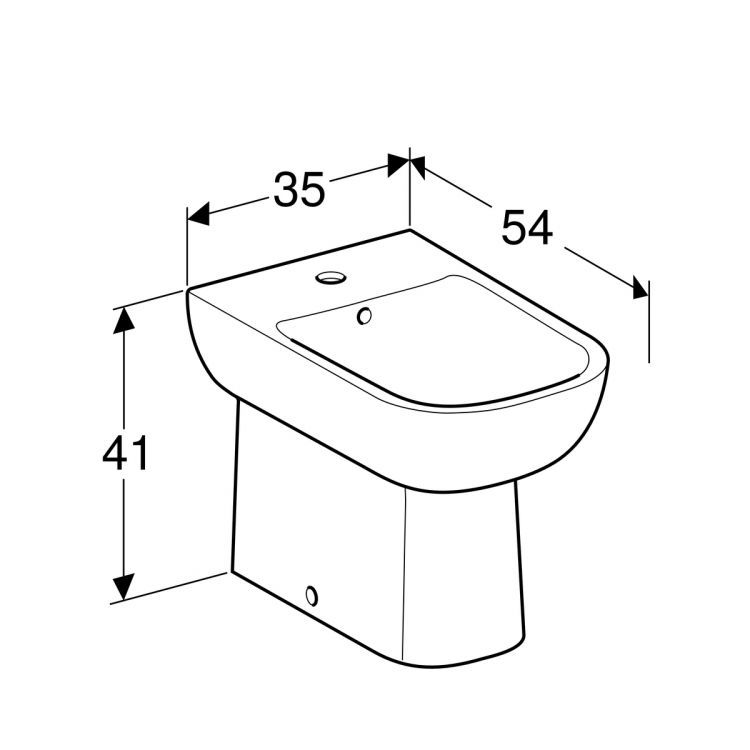 Биде напольное Geberit Smyle, глубина 54 см Биде напольное Geberit Smyle, глубина 54 см