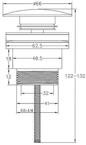 Донный клапан Bond BV0388 click-clack цвет Черный матовый