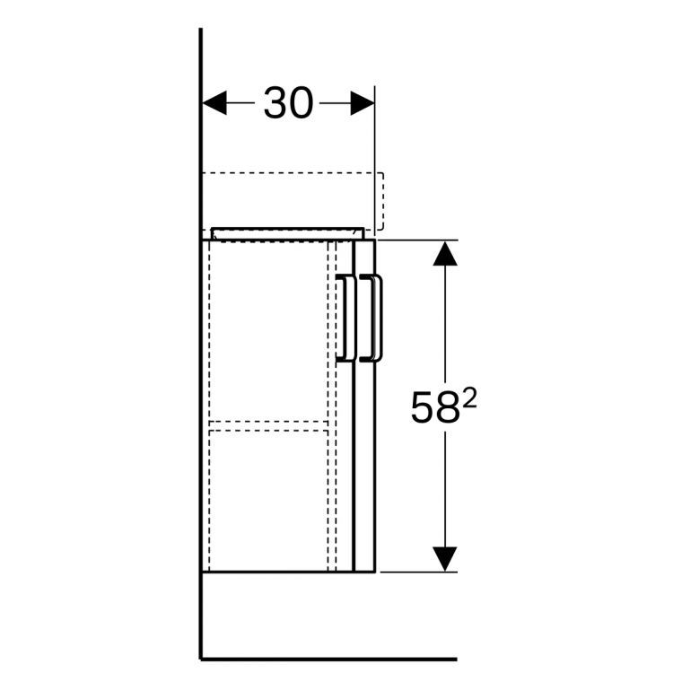 Тумба под раковину угловая Geberit Renova Nr.1 Comprimo, 43x31, белый матовый [862132000]