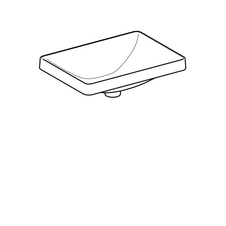 Раковина Geberit VariForm прямоугольной формы, 55х40 см,  без отв. под смеситель, без отв. перелива [500.738.01.2]