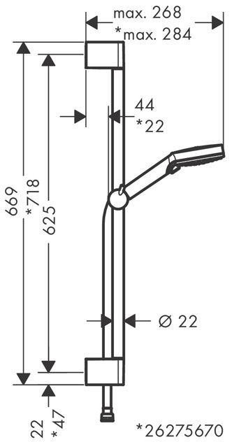 Hansgrohe Vernis Blend Душевой набор 650 мм, цвет: хром