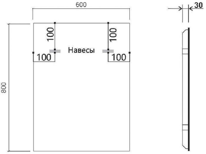 Зеркало Vincea 60 VLM-3VN600B с подсветкой Черное с сенсорным выключателем и диммером