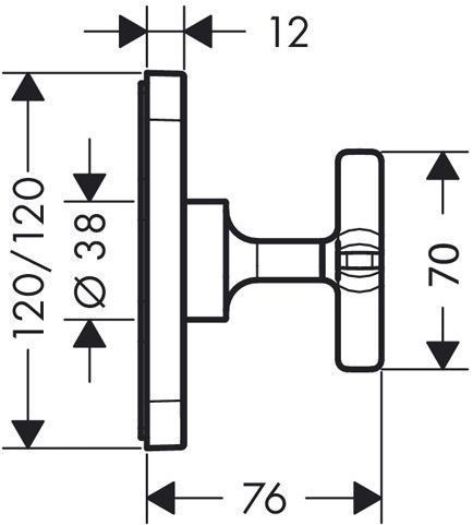 Axor Citterio E, Запорный вентиль 12 x 12, скрытый монтаж, цвет: хром