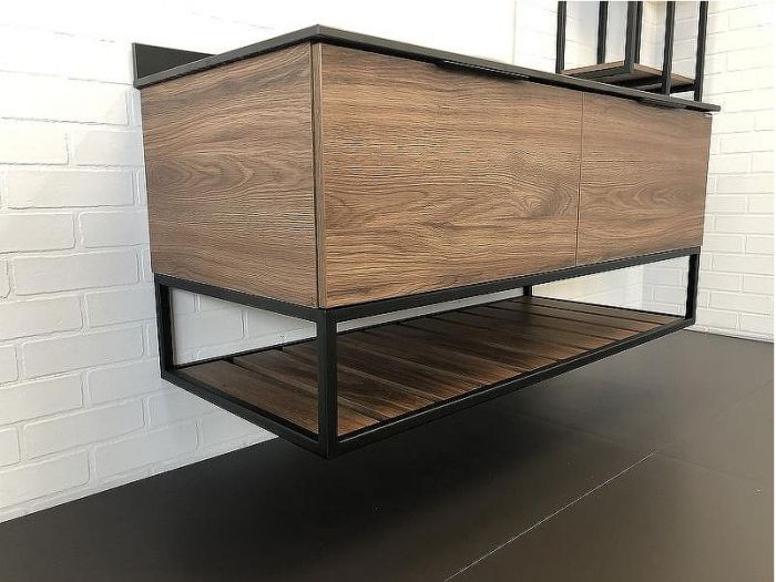 Тумба с раковиной Comforty Порто 120-1 00-00000828 подвесная Дуб темно-коричневый
