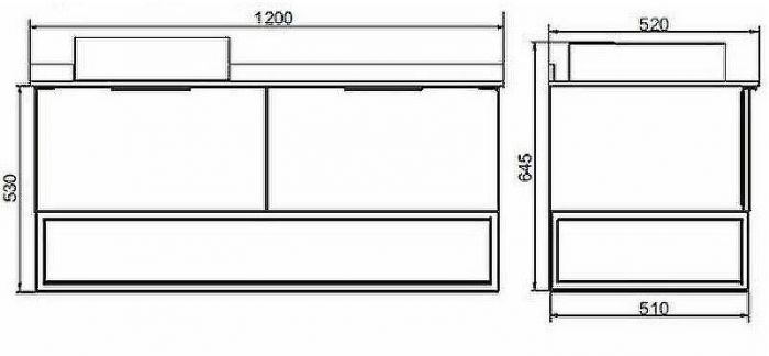 Тумба с раковиной Comforty Порто 120-1 00-00000828 подвесная Дуб темно-коричневый