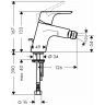 Hansgrohe Focus, Смеситель для биде, с донным клапаном, Цвет: хром