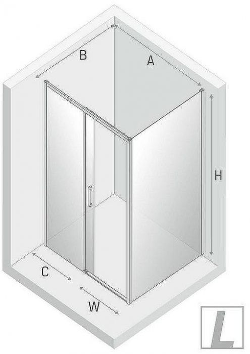 Душевой уголок New Trendy Prime Chrome 160х90 L D-0310A/D-0124B профиль Хром стекло прозрачное