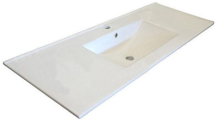 Тумба с раковиной Comforty Турин 120М 00-00013939 подвесная Дуб бежевый Белая глянцевая