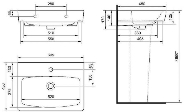 Раковина Santek Нео 60 1WH302186 Белая