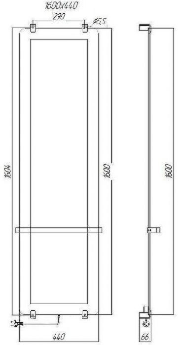 Электрический полотенцесушитель Allen Brau Infinity 44x160 8.21005.GL зеркальный