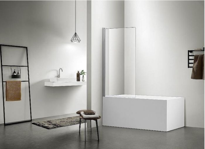 Шторка на ванну Aquatek 80х150 AQ DEL SBA 08015CH профиль Хром стекло прозрачное