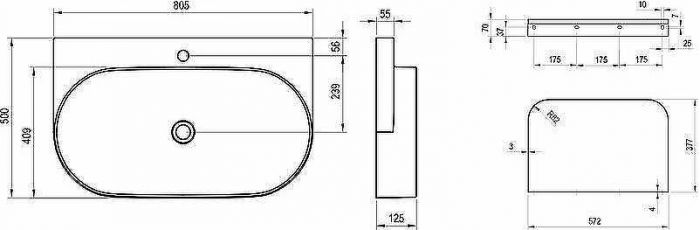 Раковина Ravak Yard 80 XJX01280002 Белая