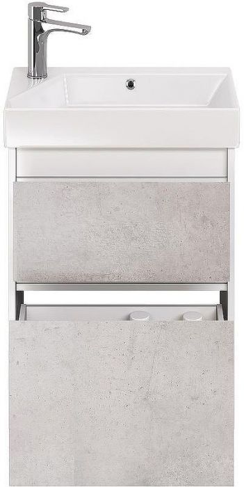 Тумба под раковину Dreja Slim 55 99.0502 подвесная Бетон Белый глянец