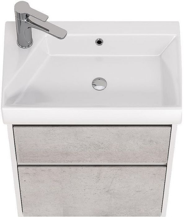 Тумба под раковину Dreja Slim 55 99.0502 подвесная Бетон Белый глянец