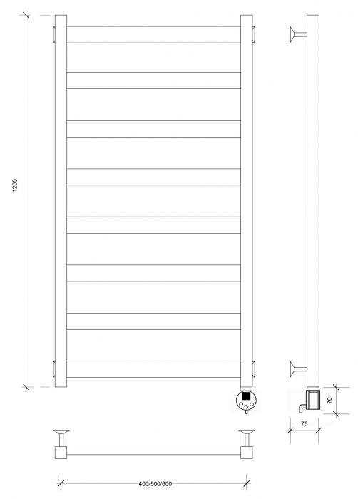 Полотенцесушитель электрический Secado Комано 2 120x60 графит