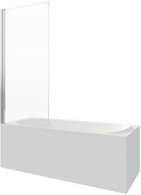 Шторка на ванну Berges River S Slider 98х145 065014 профиль Хром стекло прозрачное