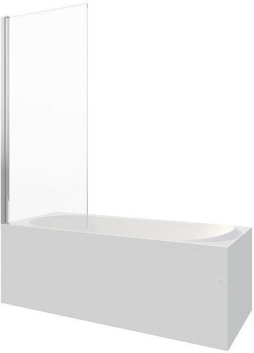 Шторка на ванну Berges River S Slider 98х145 065014 профиль Хром стекло прозрачное