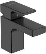 Hansgrohe Vernis Shap Смеситель для раковины, излив 70 мм, с донным клапаном, цвет: матовый черный