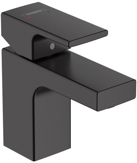 Hansgrohe Vernis Shap Смеситель для раковины, излив 70 мм, с донным клапаном, цвет: матовый черный