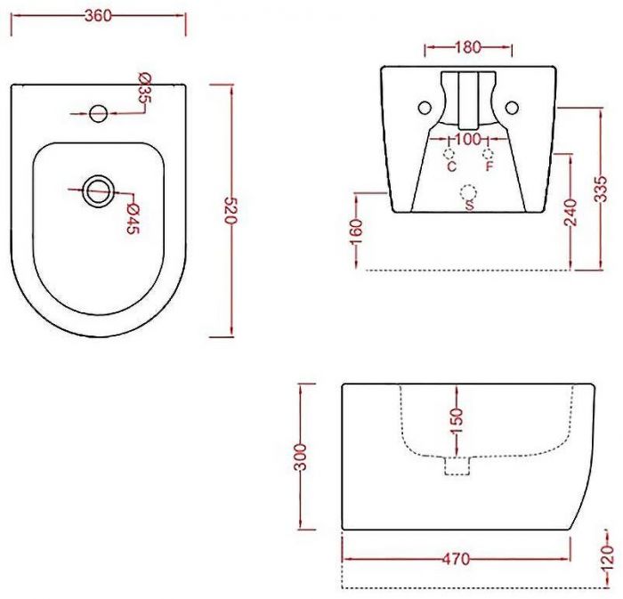 Биде Artceram Monet MNB001 05 00 подвесное Белое матовое