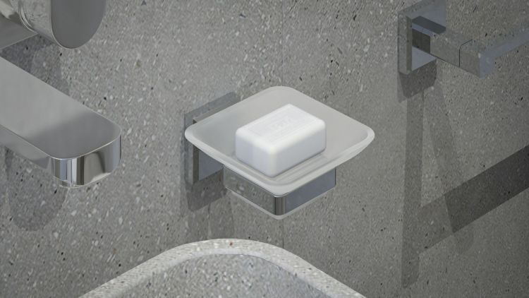 Держатель с мыльницей (матовое стекло; хром) 9922A Держатель с мыльницей (матовое стекло; хром) 9922A