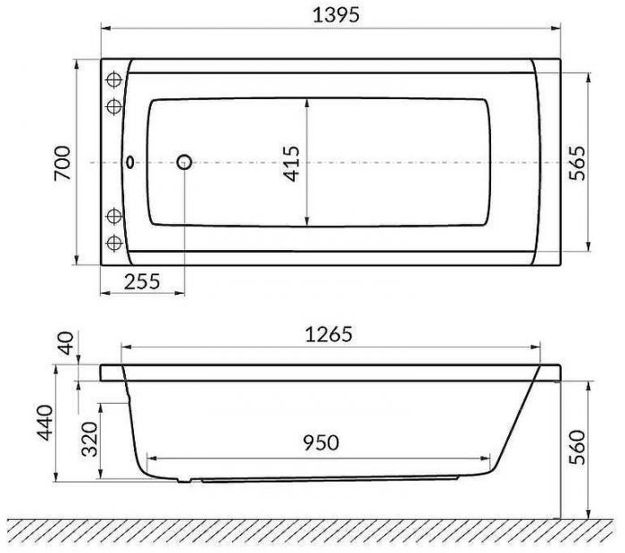 Акриловая ванна Excellent Aquaria 140x70 WAEX.AQU14.SOFT.BR с гидромассажем