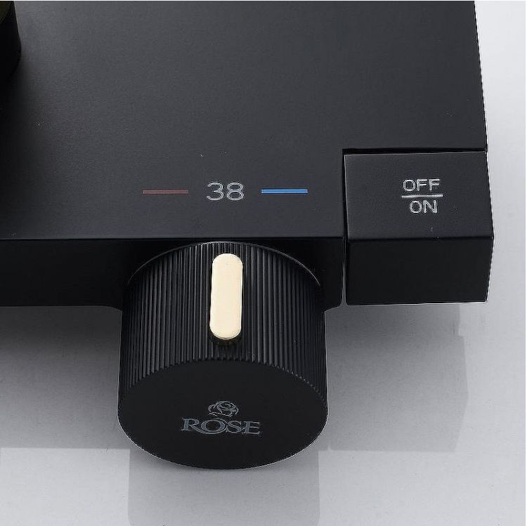 Душевая система Rose R18H R1896H-6 с термостатом Черная матовая Душевая система Rose R18H R1896H-6 с термостатом Черная матовая