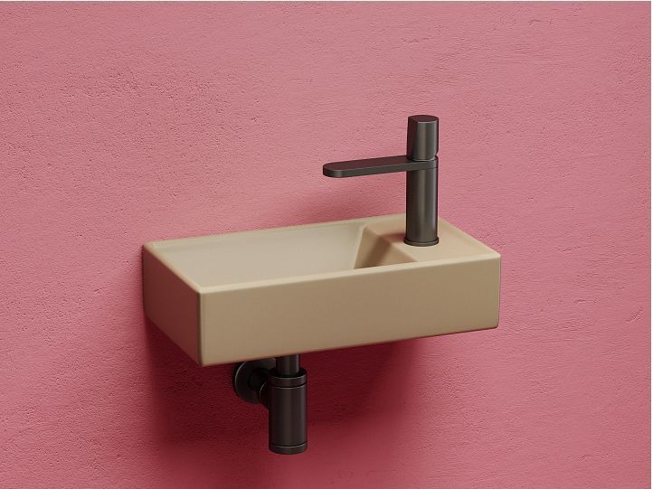 Умывальник CERAMICANOVA Element подвесной прямоугольный (чаша слева, отверстие под смеситель справа) цвет капучино матовый CN6051LMC